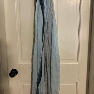 light blue and black scarf